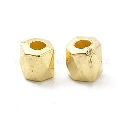 CCBプラスチックビーズ  ファセット六角柱  ゴールドカラー  4x4mm  穴：1.8mm&nbsp;CCB-G017-05G
