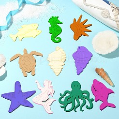未完成の木製海洋生物の切り抜き  バリーウッド  6.2~11x4.5~10.7x0.2cm  3個/スタイル  10スタイル  30個/セット&nbsp;WOOD-CJC0010-02