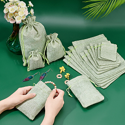 36Pcs 3 Styles Polyester Imitation Burlap Packing Pouches Drawstring Bags&nbsp;ABAG-AR0001-02