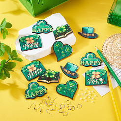 DIY Saint Patrick's Day Wood Dangle Earrings Making Kit&nbsp;DIY-TA0009-17