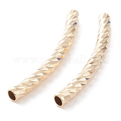 真鍮製チューブビーズ  長持ちメッキ  カーブビーズ  チューブ  24KGP本金メッキ  30x3mm  穴：2mm&nbsp;KK-Y003-87B-G