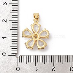 真鍮製マイクロパヴェキュービックジルコニアペンダント  花  18.5x15.5x5.5mm  穴：2.5x5mm&nbsp;ZIRC-I069-01G-02