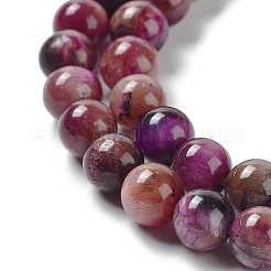 天然レインボータイガーアイビーズ連売り  染め  ラウンド  蘭  6mm  穴：1mm  約62~63個/連  15.20''~15.59''（38.6~39.6センチメートル）&nbsp;G-NH0002-A01-A01