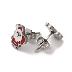 3 Pairs 3 Styles Christmas 304 Stainless Steel Hoop & Studs Earrings Set for Women&nbsp;EJEW-K279-12H-P