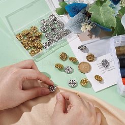 40Pcs 2 Colors 1-Hole Alloy Shank Buttons&nbsp;BUTT-AR0001-13