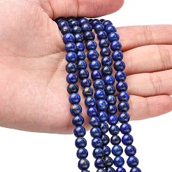 天然石ラピスラズリビーズ連売り  ラウンド  藤紫色  6mm  約58~61個/連  15インチ&nbsp;X-G-G099-6mm-7