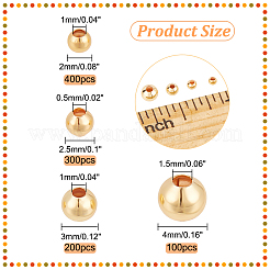 1000Pcs 4 Styles Brass Round Spacer Beads&nbsp;KK-NB0003-34