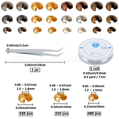 DIYファインディングキット  アイロンクリンプビーズカバーを含む  304ステンレス製まつげピンセットクリップ  ミックスカラー  3mm&nbsp;DIY-PA0001-70