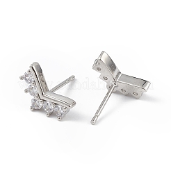 Clear Cubic Zirconia Crown Stud Earrings&nbsp;EJEW-L234-077P