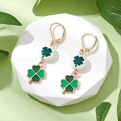 Synthetic White Jade Leverback Earrings&nbsp;EJEW-JE06307