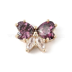 Brass Micro Pave Cubic Zirconia Pendants&nbsp;KK-K297-25G