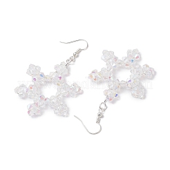 Snowflake Glass Dangle Earrings&nbsp;EJEW-TA00474