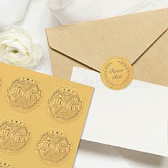 34 Sheets Self Adhesive Gold Foil Embossed Stickers&nbsp;DIY-WH0509-074