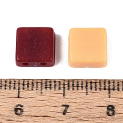 不透明なアクリルビーズ  2穴ビーズ  正方形  ミックスカラー  8.5x8.5x3.5mm  穴：1.4mm  1666のPCについて&nbsp;SACR-Q001-02B-M