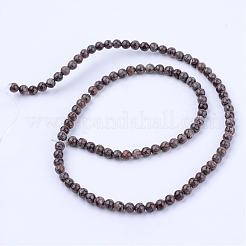 天然石スノーフレークオブシディアンビーズ連売り  ラウンド  4~4.5mm  穴：0.8mm  約96個/連  15インチ&nbsp;G-Q462-4mm-37