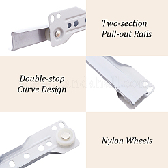 スチール製引き出しスライド  キャビネット引き出し用引き出しレール  ホワイト  250x19~35x10~18mm  4個/セット&nbsp;FIND-CP0004-05A