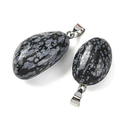 Natural Snowflake Obsidian Tumbled Stone Pendants&nbsp;GG-K002-06E