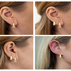 2 Pairs 2 Styles Brass Hoop Earrings&nbsp;EJEW-LP0001-58G
