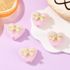 5Pcs Resin and Alloy Heart Beads&nbsp;RESI-SZ0002-17A