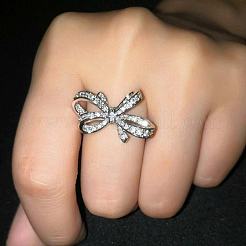 Bowknot Alloy with Crystal Rhinestone Finger Rings for Women&nbsp;FS-WG361F1-03