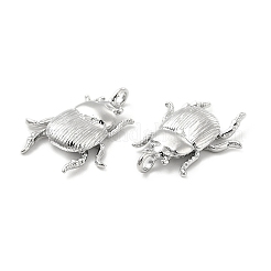 真鍮チャーム  カドミウムフリー＆ニッケルフリー＆鉛フリー  昆虫チャーム  プラチナメッキ  17x13.5x3mm  穴：1.6mm&nbsp;KK-G447-10P