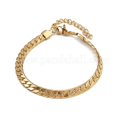 304 Stainless Steel Curb Chain Bracelets for Women&nbsp;BJEW-Z143-15G