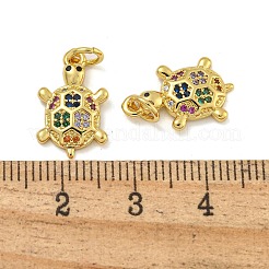 Rack Plating Brass Micro Pave Cubic Zirconia Pendants&nbsp;KK-I718-04G