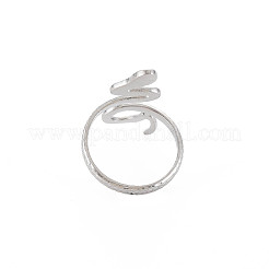 304ステンレススチール製スネークワイドオープンカフリング（女性用）  ステンレス鋼色  usサイズ6 3/4(17.1mm)&nbsp;X-RJEW-S405-160P
