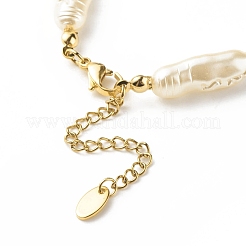 Abs イミテーション パール & ミッレフィオーリ ガラス ビーズ ブレスレット 女性用  ブルー  7-1/2インチ（19.2cm）&nbsp;BJEW-JB08434