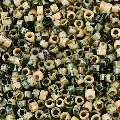 不透明なピカソシリンダーガラスビーズ  丸い穴  淡いチソウ  2.5x1.5mm  穴：1.2~1.4mm  約30000個/ポンド&nbsp;SEED-Q039-06A-19