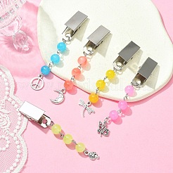 Peace Sign/Dragonfly/Moon Tibetan Style Alloy Pendant Credit Card Clip Puller&nbsp;JEWB-BR00131