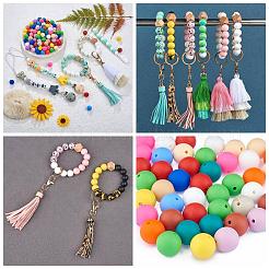 100Pcs Silicone Beads Round Rubber Bead 15MM Loose Spacer Beads for DIY Supplies Jewelry Keychain Making&nbsp;JX452A