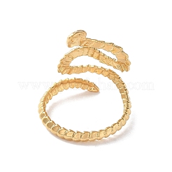 女性用304ステンレススチールオープンカフリング  ヘビ  18KGP本金メッキ  24mm  内径：17.5mm&nbsp;RJEW-M020-01G-03