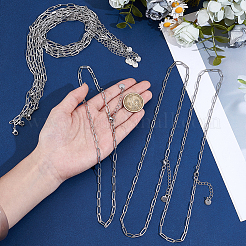 12Pcs 4MM 304 Stainless Steel Paperclip Chain Necklaces&nbsp;NJEW-NB0001-38B