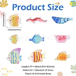 45Pcs 9 Styles Fish Transparent Resin Cabochons&nbsp;CRES-CJZ0009-01
