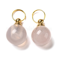 Natural Rose Quartz Openable Perfume Bottle Pendants&nbsp;G-A026-02B