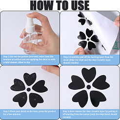 4 Sheets 2 Colors Flower PVC Waterproof Car Stickers&nbsp;DIY-GF0008-94B