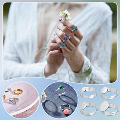 48Pcs 4 Styles Adjustable 304 Stainless Steel Finger Rings Components&nbsp;STAS-PH0007-36