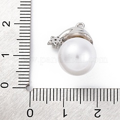 Rack Plating Brass with Cubic Zirconia Pendants and ABS Imitation Pearls Pendants&nbsp;KK-Q010-09P