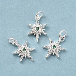 Rack Plating Brass Micro Pave Cubic Zirconia Pendants&nbsp;KK-E081-10S