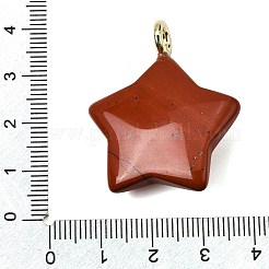 天然石&合成ミックスストーンペンダント  真鍮製のパヴェキュービックジルコニア金具が付いた星型チャーム  ゴールドカラー  染めと未染色の混合  35.5~37x29.5~31.5x8.5~10.5mm  穴：4mm&nbsp;G-Z157-01G