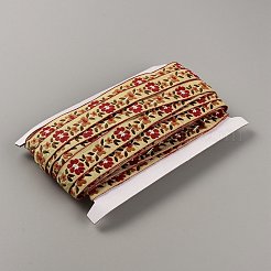 Ethnic Style Flower Embroidery Polyester Ribbon&nbsp;OCOR-WH0047-81