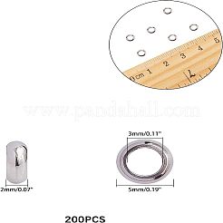 304ステンレススチールスペーサービーズ  リング  ステンレス鋼色  5x2mm  穴：3mm  200個/箱&nbsp;STAS-UN0003-46B