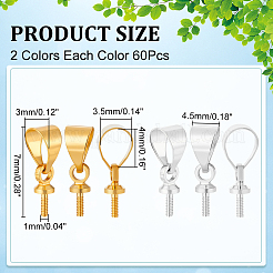 120Pcs 2 Colors Brass Peg Bails Pendants&nbsp;KK-WR0001-58