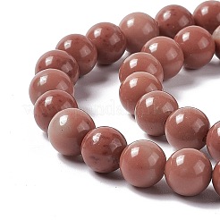 天然石翡翠ビーズ連売り  ラウンド  インディアンレッド  8.5mm  穴：1.2mm  約46個/連  15.55''（39.5センチメートル）&nbsp;G-I335-06B