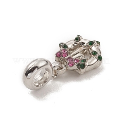 Alloy Rhinestone European Dangle Charms&nbsp;PALLOY-I218-22AS