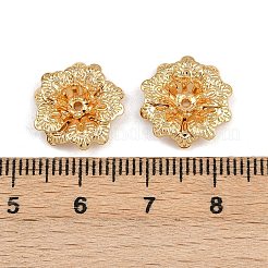 真鍮製ビーズキャップ  花  ニッケルフリー  18KGP本金メッキ  14x5mm  穴：1mm&nbsp;KK-F910-24G-02
