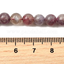 ナチュラルパープルレッドトルマリンビーズ連売り  ラウンド  6~7mm  穴：0.9mm  約63個/連  15.35インチ（39cm）&nbsp;G-N327-02A-01
