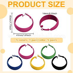 5 Pairs 5 Colors Zinc Alloy Hoop Earrings for Women&nbsp;EJEW-HY0001-24