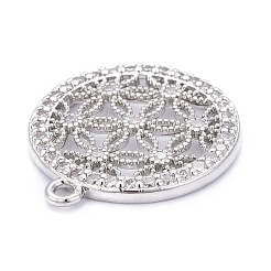 Brass Micro Pave Clear Cubic Zirconia Pendants&nbsp;ZIRC-A018-05P-RS